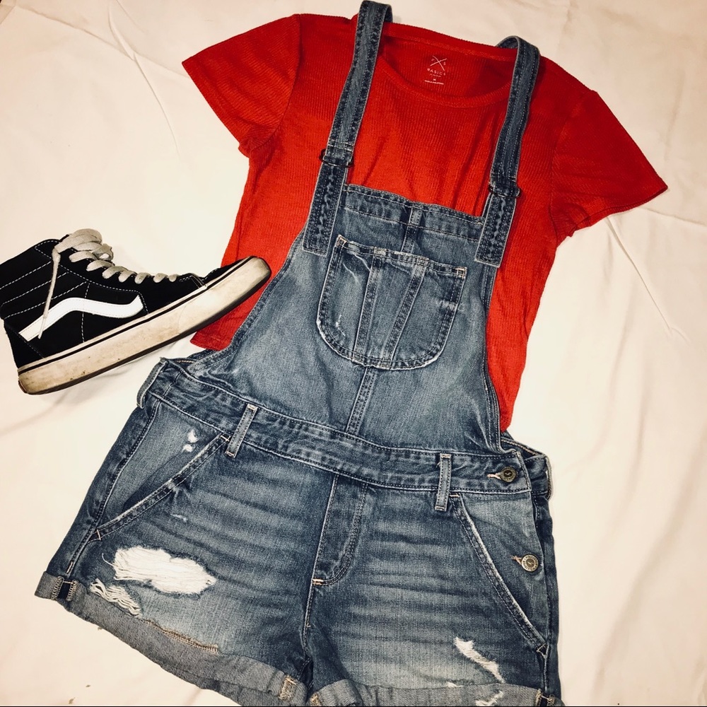 Denim Overall-Shorts